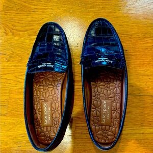 Kate Spade, size 8, Deck croc style in black shoes, in like new condition.